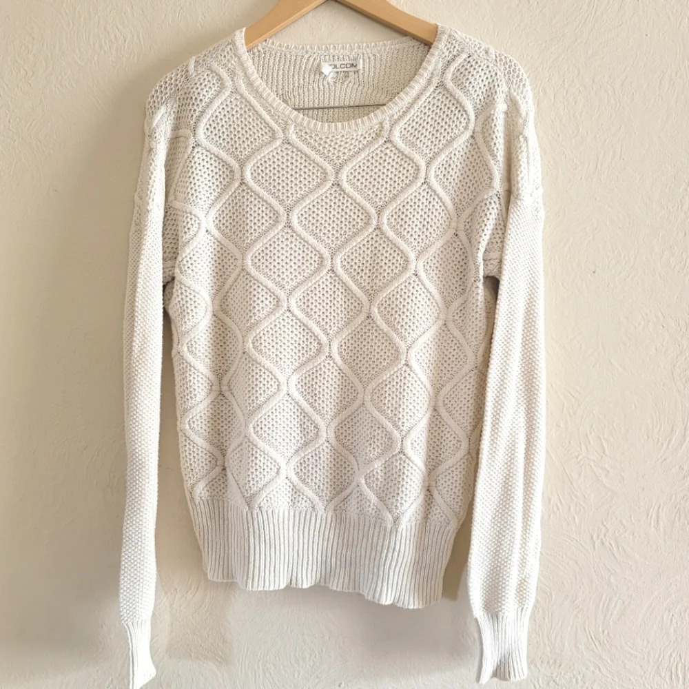 Volcom, Crewneck Knit Sweater, Cream, Size Medium